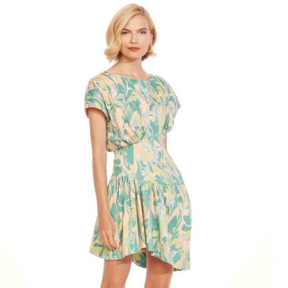 Eva Franco Dresses & Skirts - Eva Franco Cap Sleeve Knit Colorful Marble Summer Mini Dress